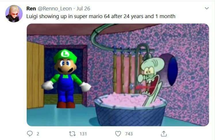 توییتی درباره‌ی مدل لوییجی در بازی ماریو 64
