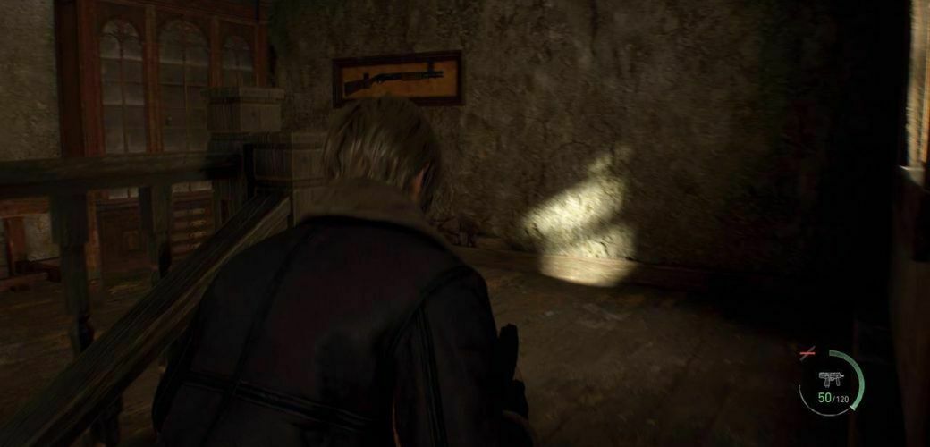 موقعیت اسلحه‌های شاتگان و TMP در دموی بازی Resident Evil 4 Remake