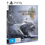 کاور نسخه Steelbook بازی Monster Hunter Wilds برای PS5 با طراحی گرافیکی هیولا