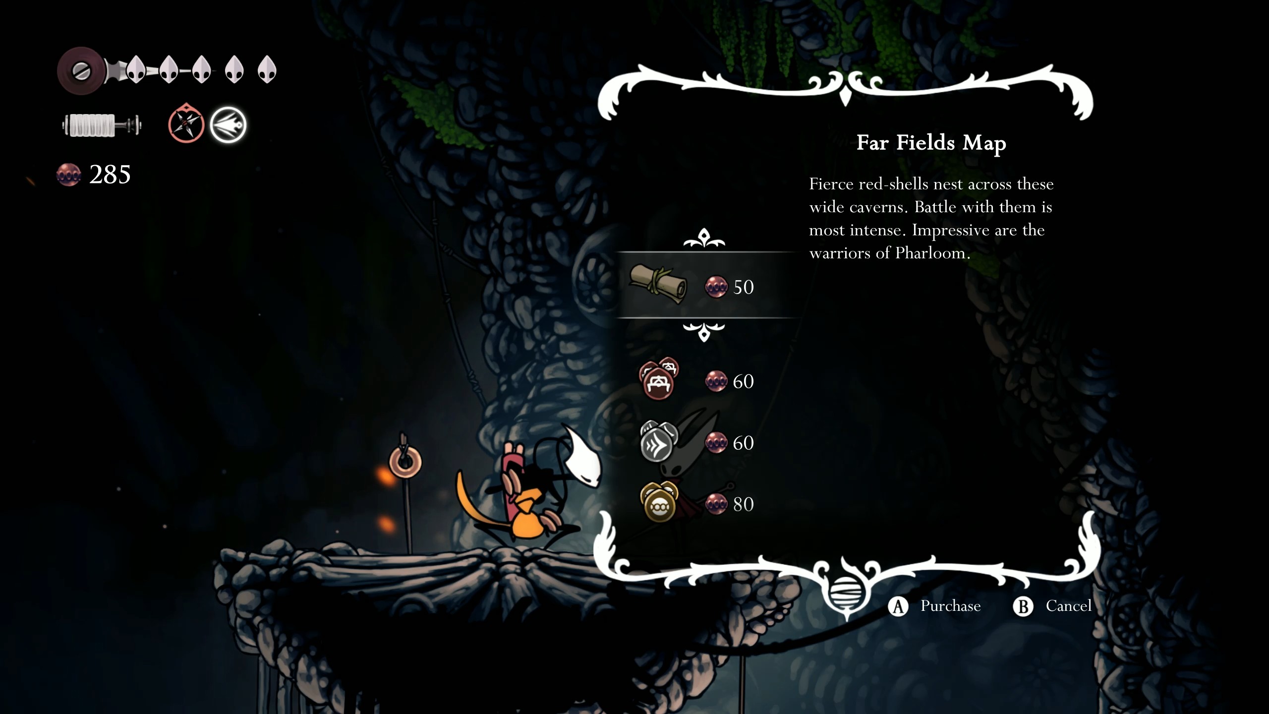 Hollow Knight: Silksong Shakra - Far Fields map