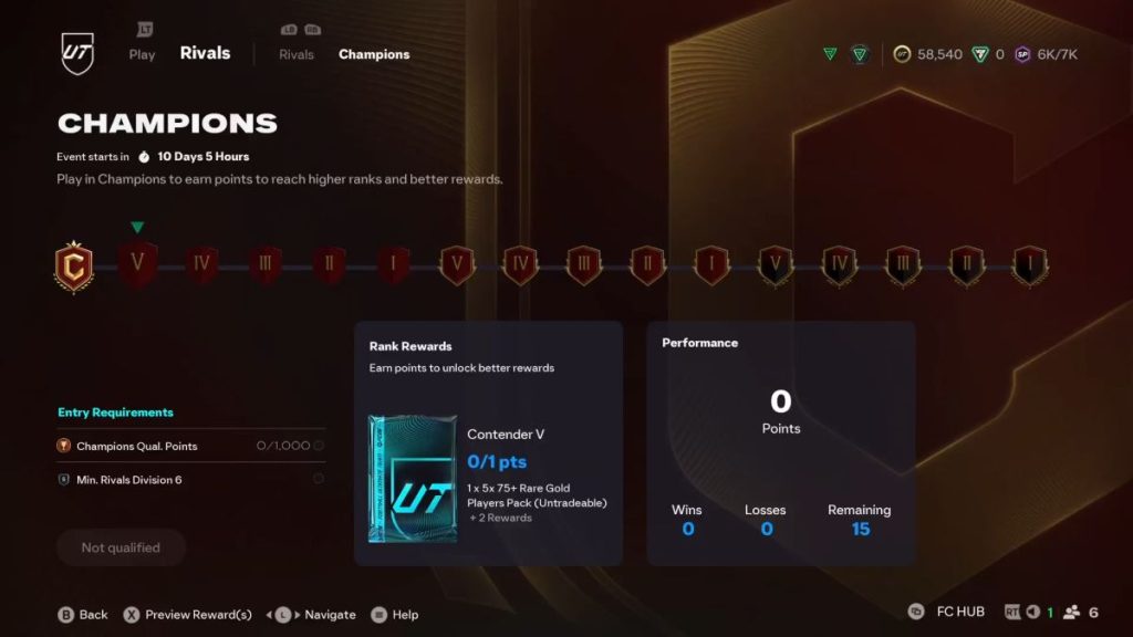 همه چیز درباره رقابتهای Champions در FC 26 1 The Champs entry screen in EA FC 26