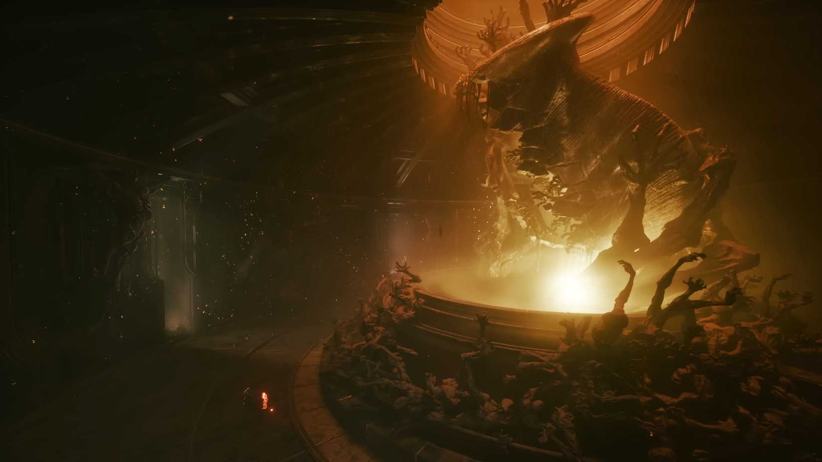 آیا بازی Saros بهطور مخفیانه به یک کتاب قرن ۱۹ اشاره دارد؟ 3 A screenshot from the Saros gameplay trailer showing a type of statue